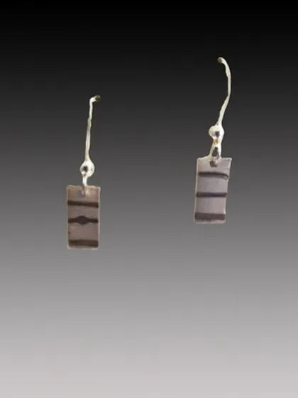 Tiny Lined Etched Earrings