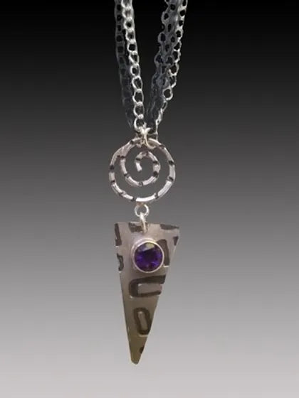 2 Part Kinetic Amethyst Pendant