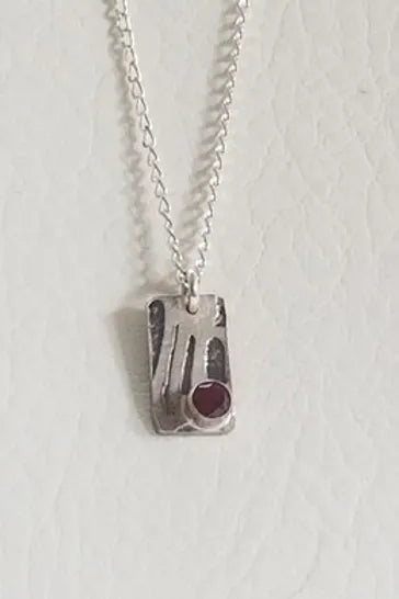 Garnet Etched Pendant