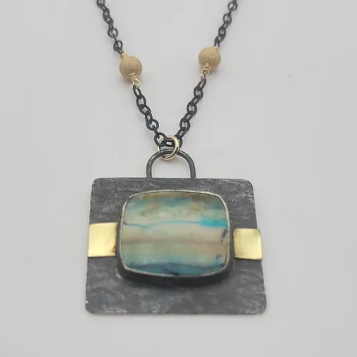 Opalwood and Gold Pendant