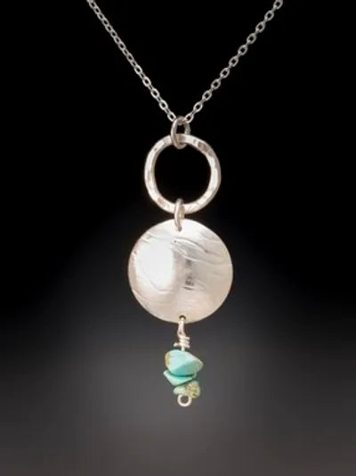 Silver Tide Pendant – Pearl or Turquoise Variants