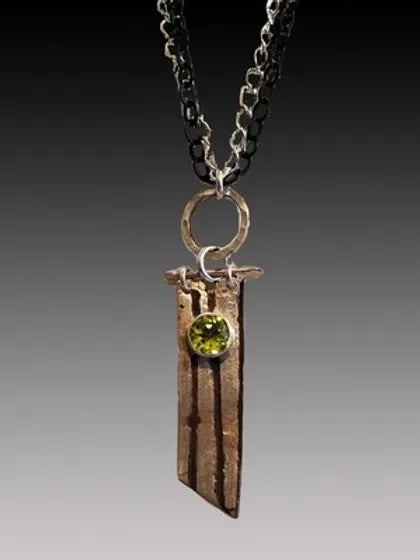 Hinged Etched Peridot Pendant