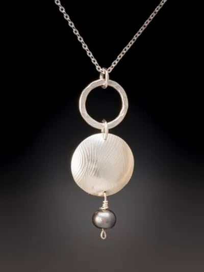 Silver Tide Pendant – Pearl or Turquoise Variants