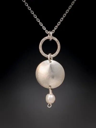 Silver Tide Pendant – Pearl or Turquoise Variants