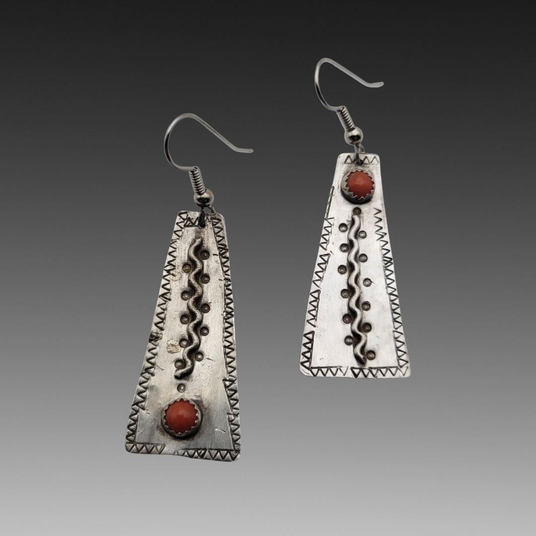 Desert Vine Orange Coral Earrings