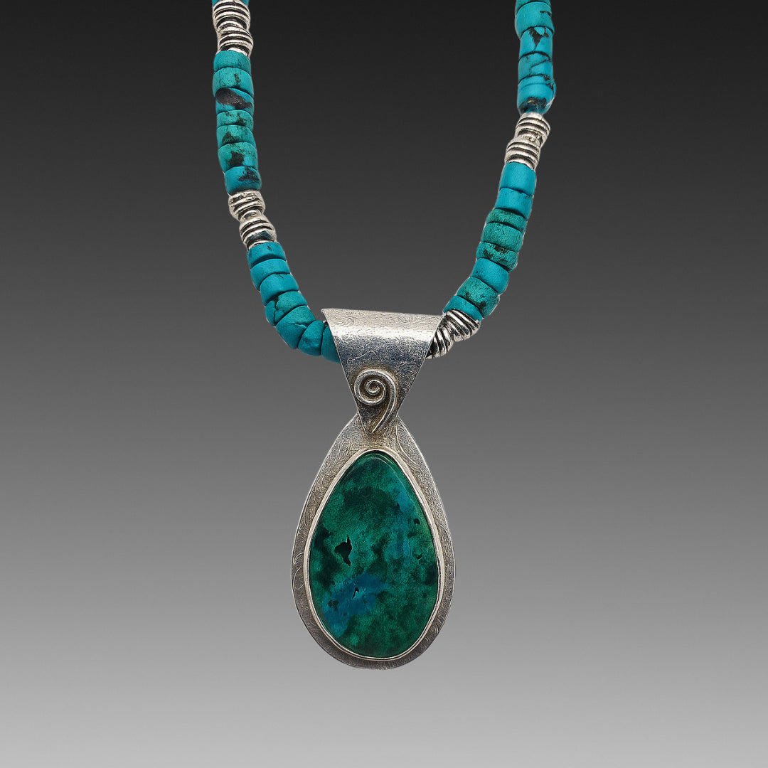 Chrysocolla Teardrop Pendant