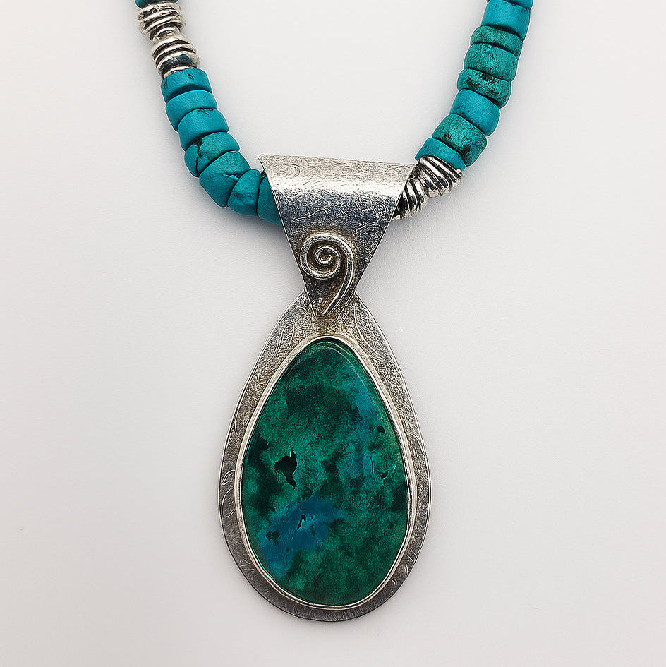 Chrysocolla Teardrop Pendant