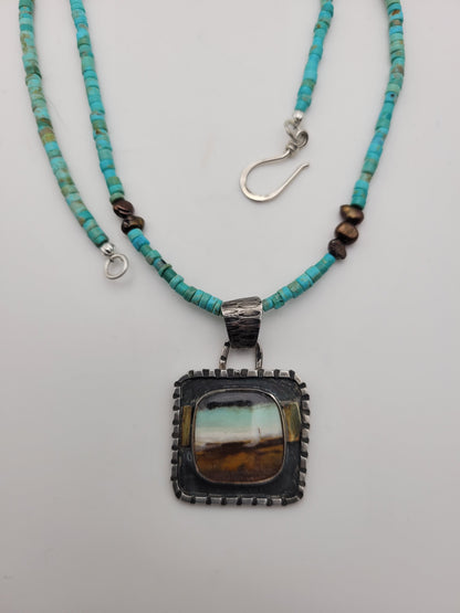 Painted Earth Opalwood Pendant