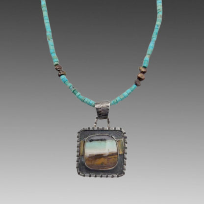 Painted Earth Opalwood Pendant