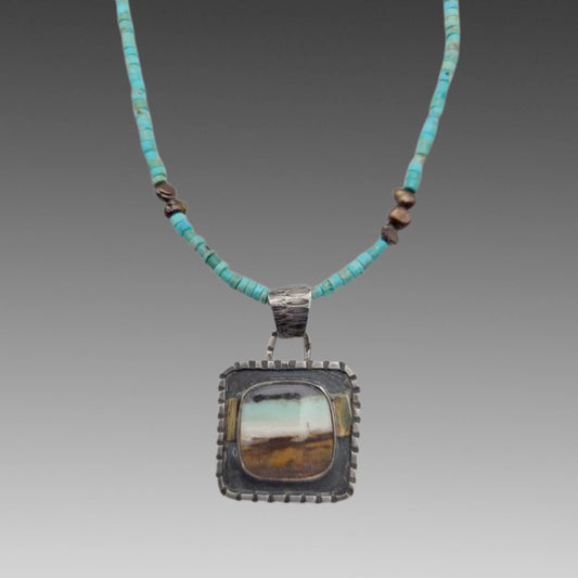 Painted Earth Opalwood Pendant