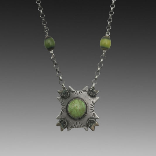 Gaspeite Desert Bloom Pendant