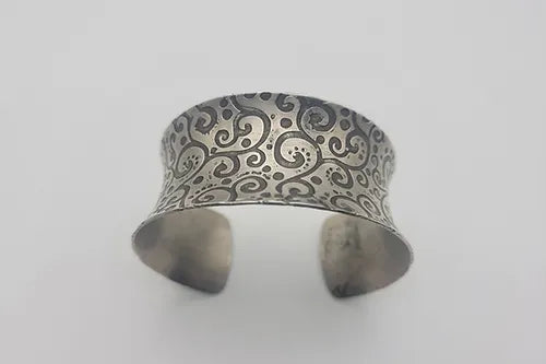 Wide Spiral Sterling Silver Cuff