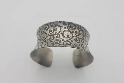 Wide Spiral Sterling Silver Cuff