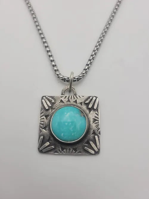 Square Turquoise Pendant