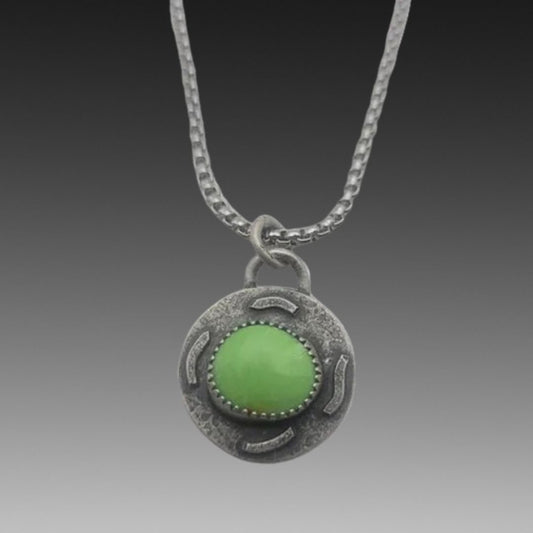 Lime Gaspeite Halo Necklace