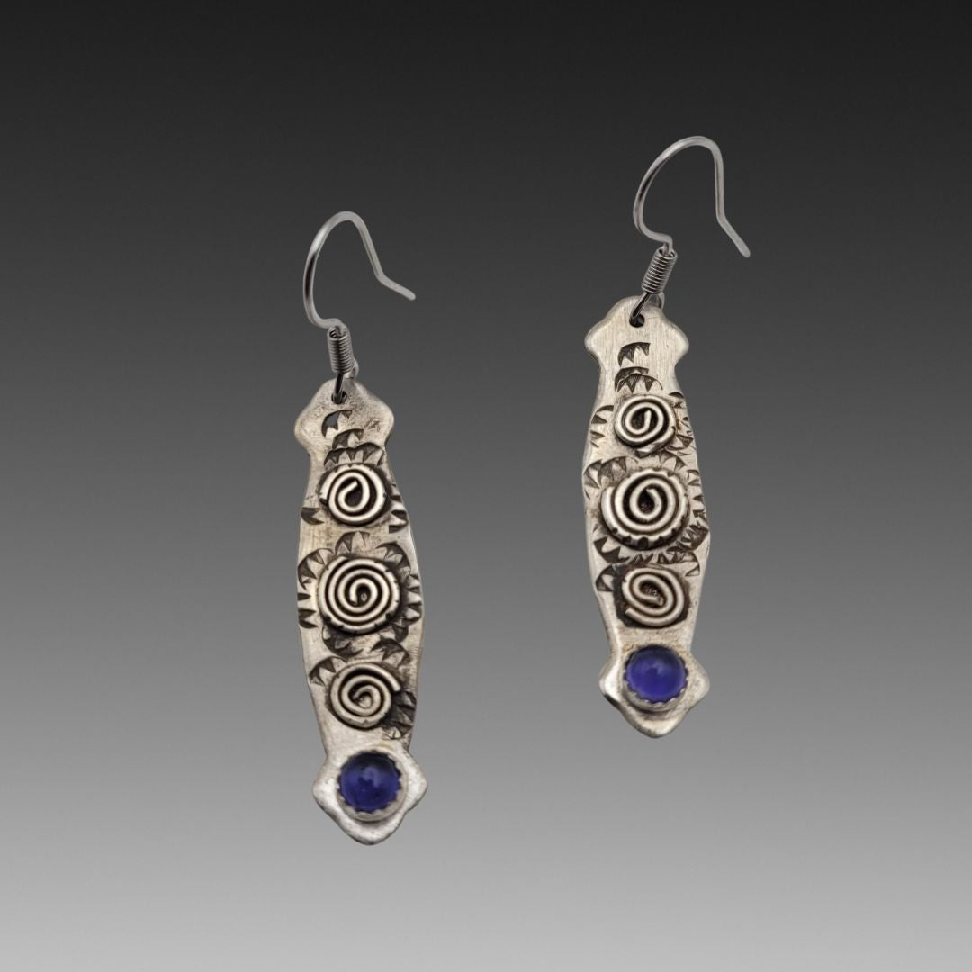 Iolite Spiral Dream Earrings