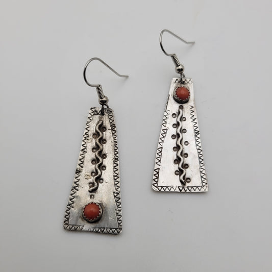 Desert Vine Orange Coral Earrings