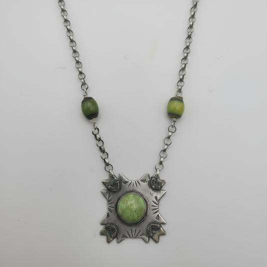 Gaspeite Desert Bloom Pendant
